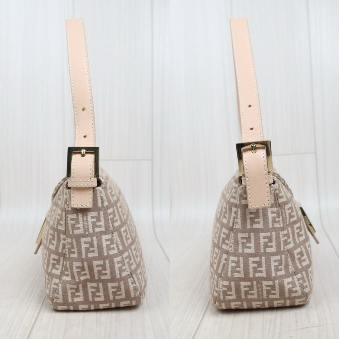 Very Good ( Rank A)｜ FENDI Zucca Mamma Baguette Shoulder Bag  Gold Hardware Pink｜25100714