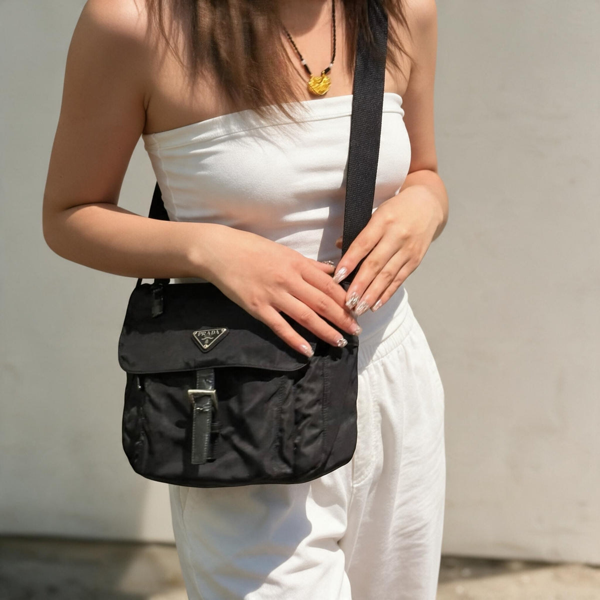 Include Entrupy Certificate of Authenticity｜Good ( Rank AB) ｜Prada  Nylon Black Shoulder Bag｜26101904