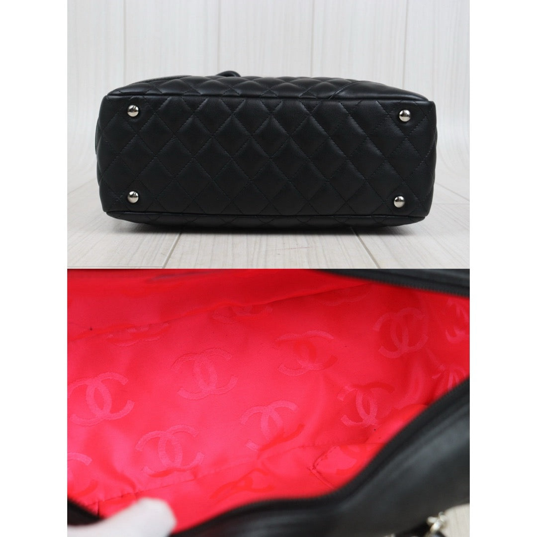 Very Good ( Rank A)｜ CHANEL Cambon Line Bowling Bag Black Made In 2006～2008 Year｜25100705