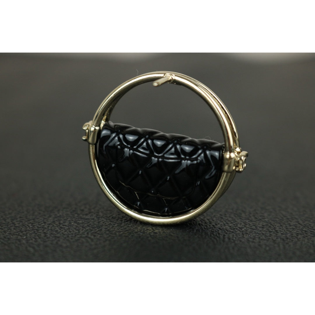 Excellent（Rank SA）｜ CHANEL  Coco Mark Flip Bag Ring  Brooch Black｜F25021114
