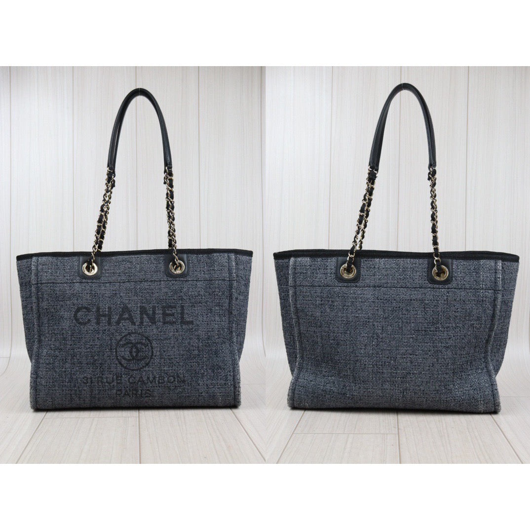 Rank AB ｜ CHANEL Canvas Tote Bag Navy  Made In 2021-2022 Year｜24030141