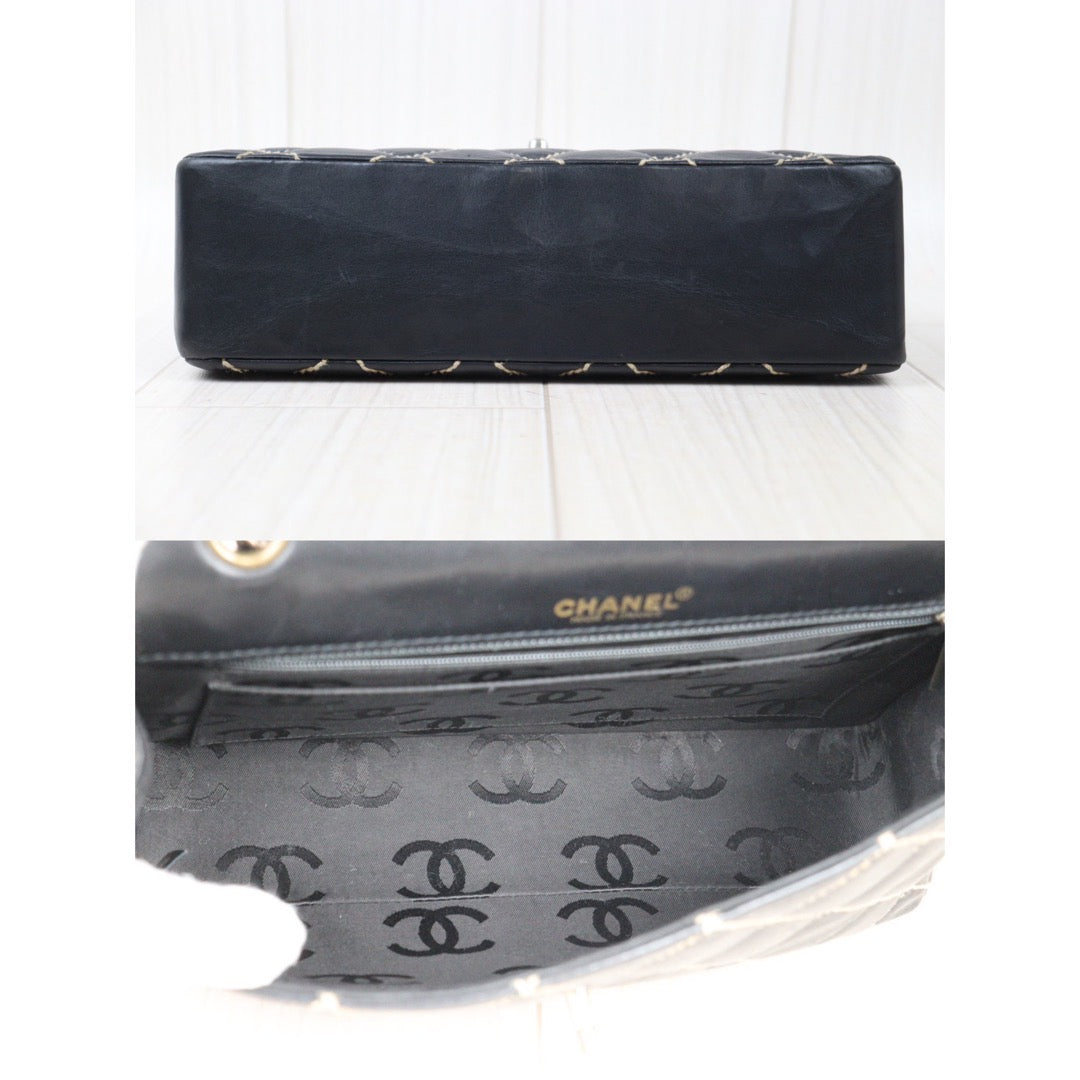 Rank AB｜ CHANEL World Stitch Lamb Skin Chain Shoulder Bag  Made In 2000～2002Year｜24070421