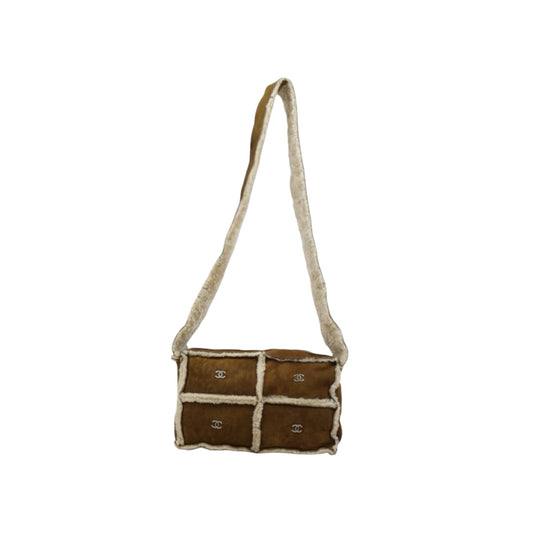 Good ( Rank AB)｜ CHANEL Suede Teddy Wool Shoulder Bag Brown Made In 2000-2002Year｜25082705