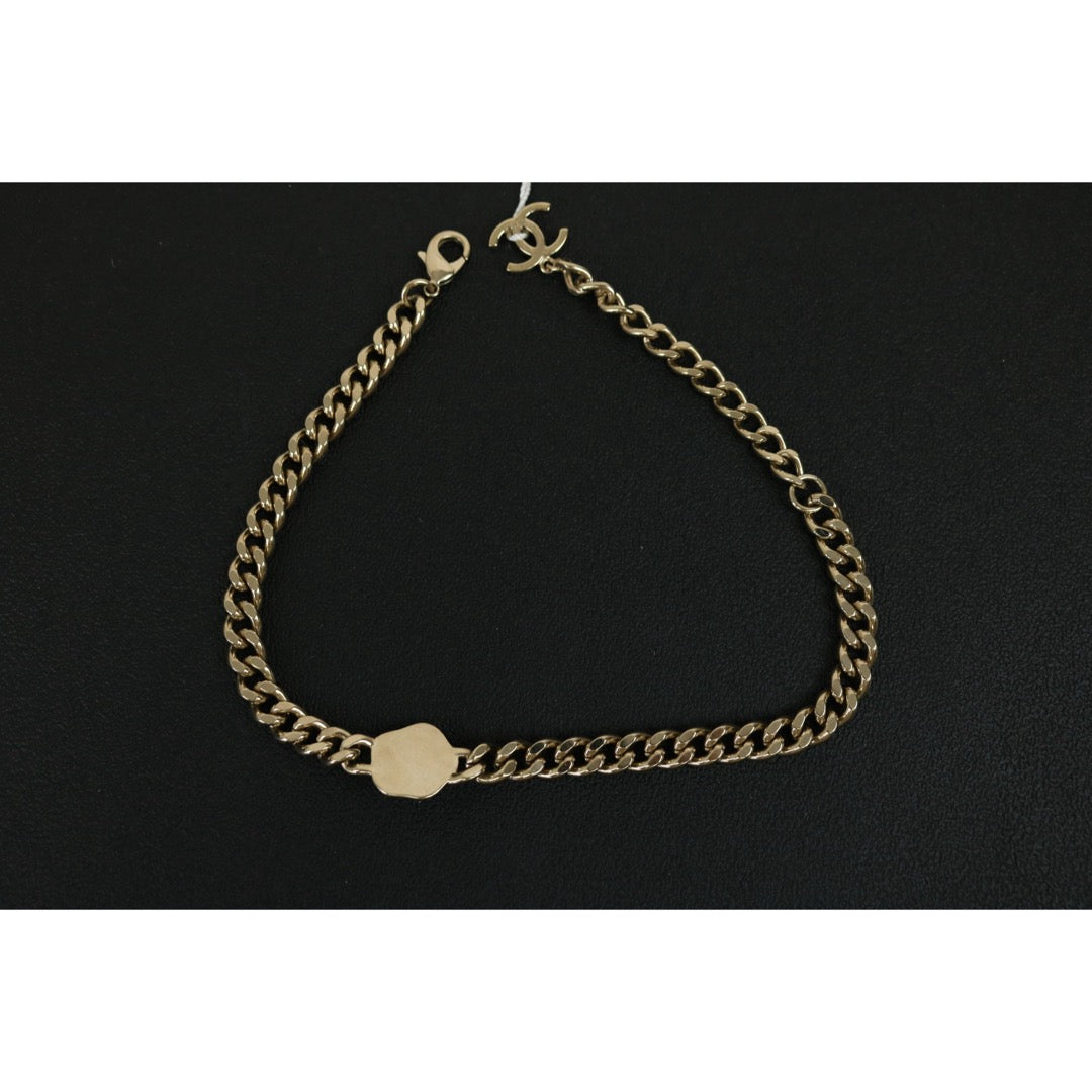 Very Good ( Rank A)｜ CHANEL Coco Mark Chain Rhinestone Chocker Necklace｜F25012310