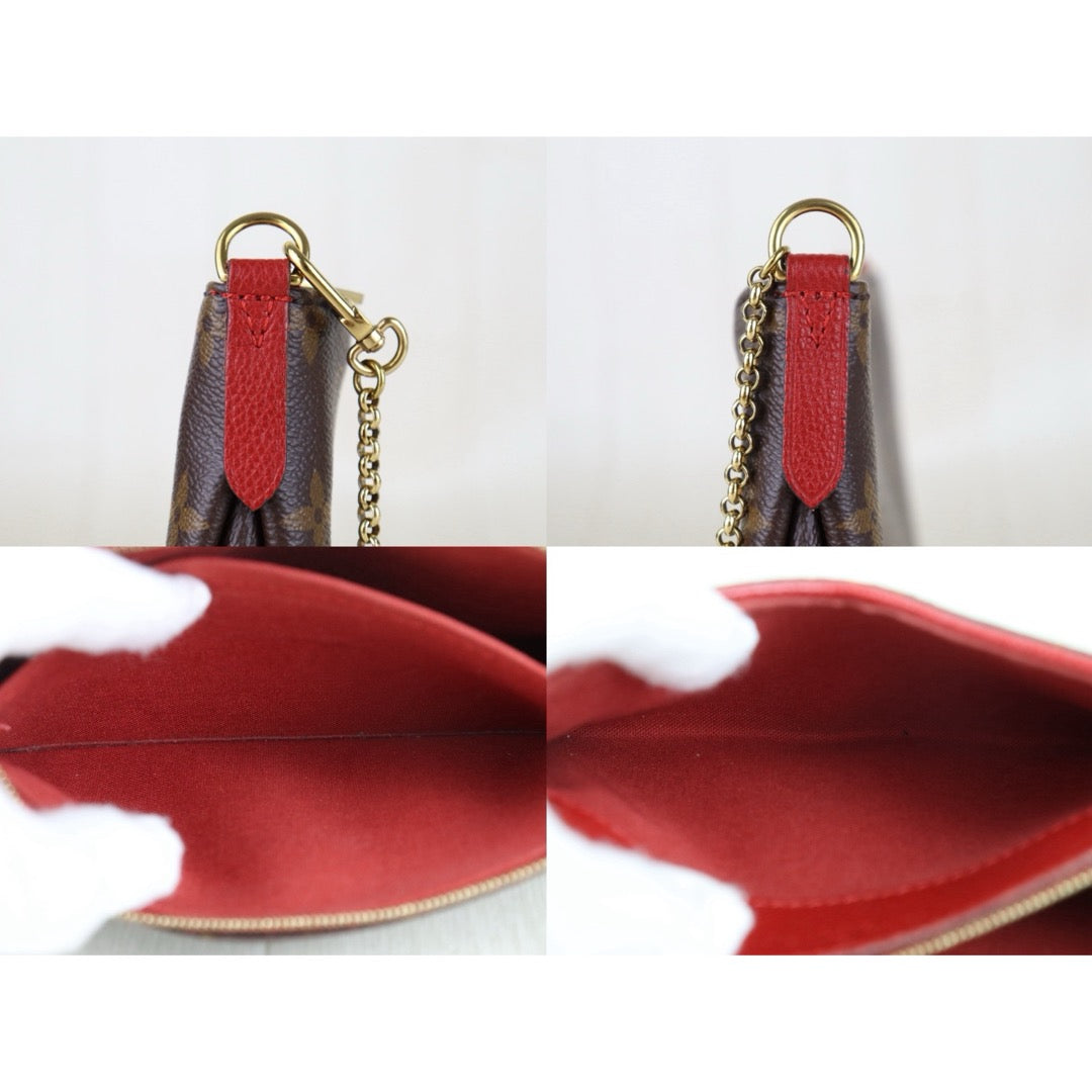 Include Entrupy Certificate of Authenticity｜Very Good ( Rank A)｜ Louis Vuitton Monogram  Mini Pallas Cluth With Shoulder Bag Red｜S26060130