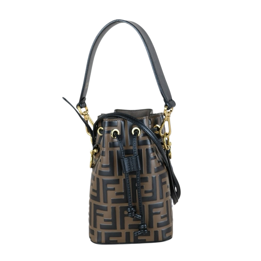 Good ( Rank AB)｜ FENDI Zucca Mini Mon Tresor Bucket bag Shoulder Bag Brown ｜S25081802