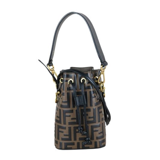 Good ( Rank AB)｜ FENDI Zucca Mini Mon Tresor Bucket bag Shoulder Bag Brown ｜S25081802