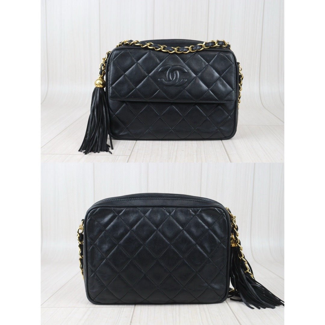 Good ( Rank AB)｜ CHANEL Matrasse Chain Camera Bag  23 Shoulder Bag Black  Made in 1994-1996Year ｜P24083005