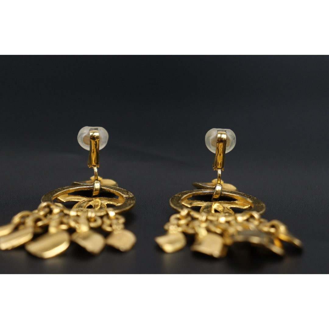 Include Authentic Detective Certificate of Authenticity｜Very Good ( Rank A) ｜CHANEL 99P COCO Mark Golden Earrings Made In 1999Year｜Y26040710
