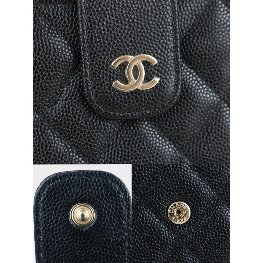 Very Good ( Rank A)｜Chanel Caviar Skin Black  Long Wallet Made In 2019Year ｜X25050601