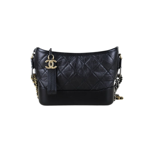 Include Entrupy Certificate of Authenticity｜Very Good ( Rank A) ｜CHANEL PM Gabrielle Calf Leather Shoulder Bag Black Made In 2019-2020Year｜Z26091503
