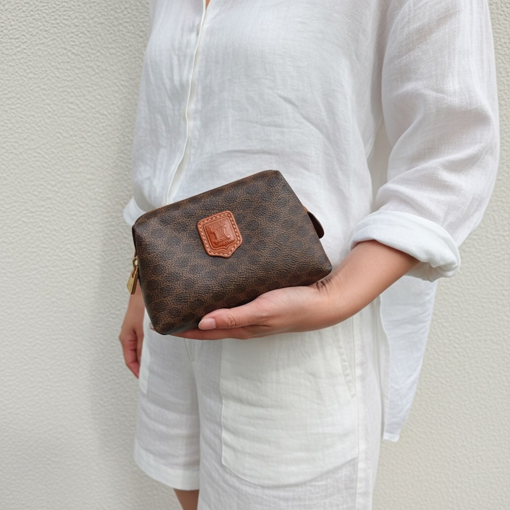 Include Entrupy Certificate of Authenticity｜Good ( Rank AB)｜ CELINE Macadam Vanity Clutch ｜26070909