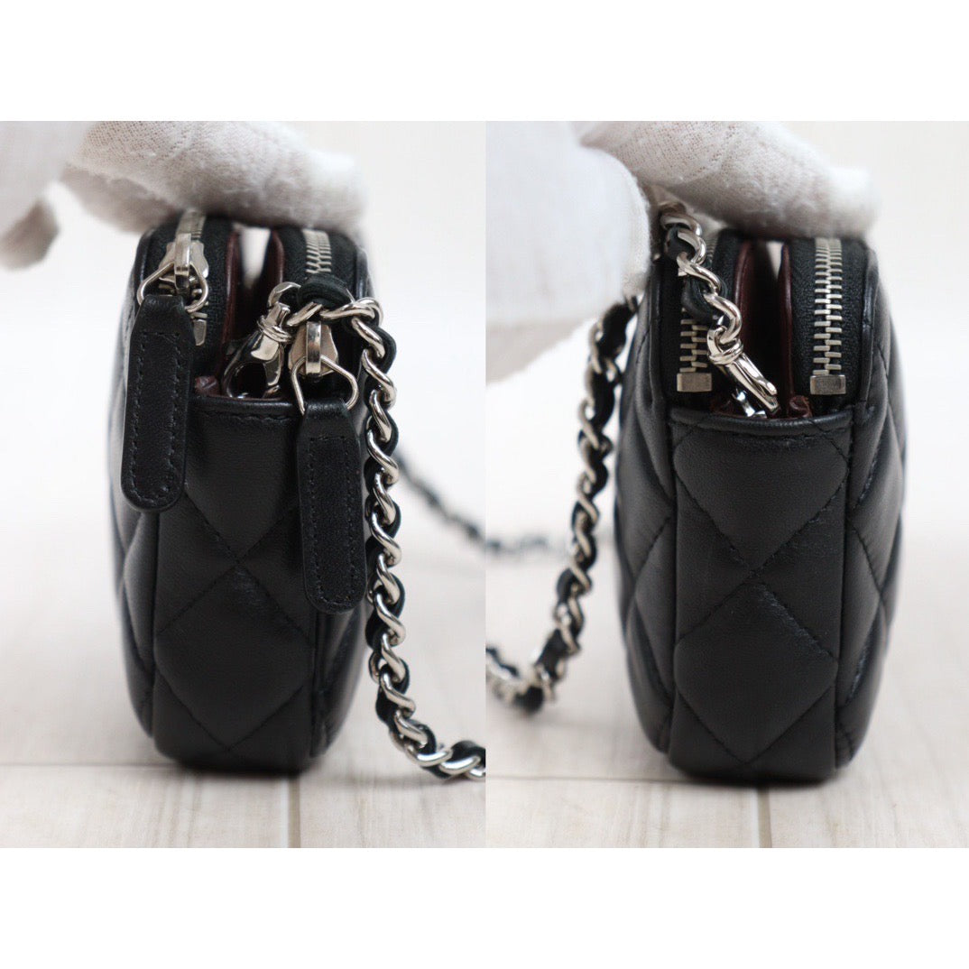 Very Good ( Rank A)｜ CHANEL Matrasse Lamb Skin WOC Chain Shoulder Bag Made In 2017～2018Year ｜24060621