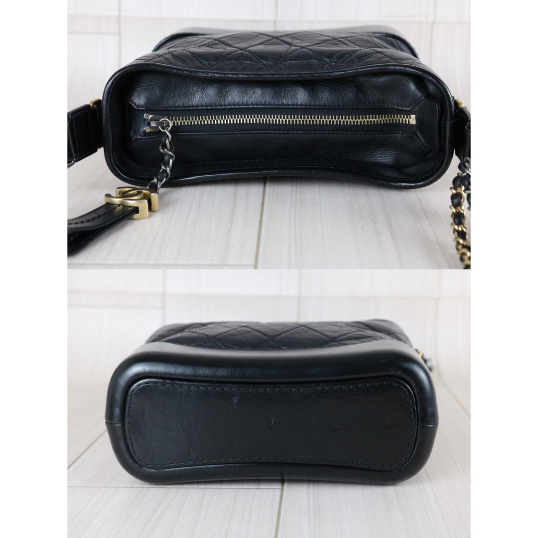 Good ( Rank AB)｜ CHANEL PM Gabrielle Calf Leather Shoulder Bag Black Made In 2018Year｜S26030812