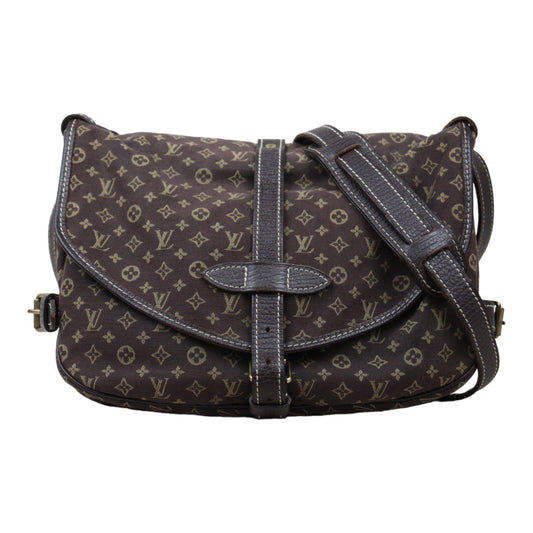 Rank AB｜LV Monogram Mini Run Saumur  Shoulder Bag Canvas Leather Brown｜24053011