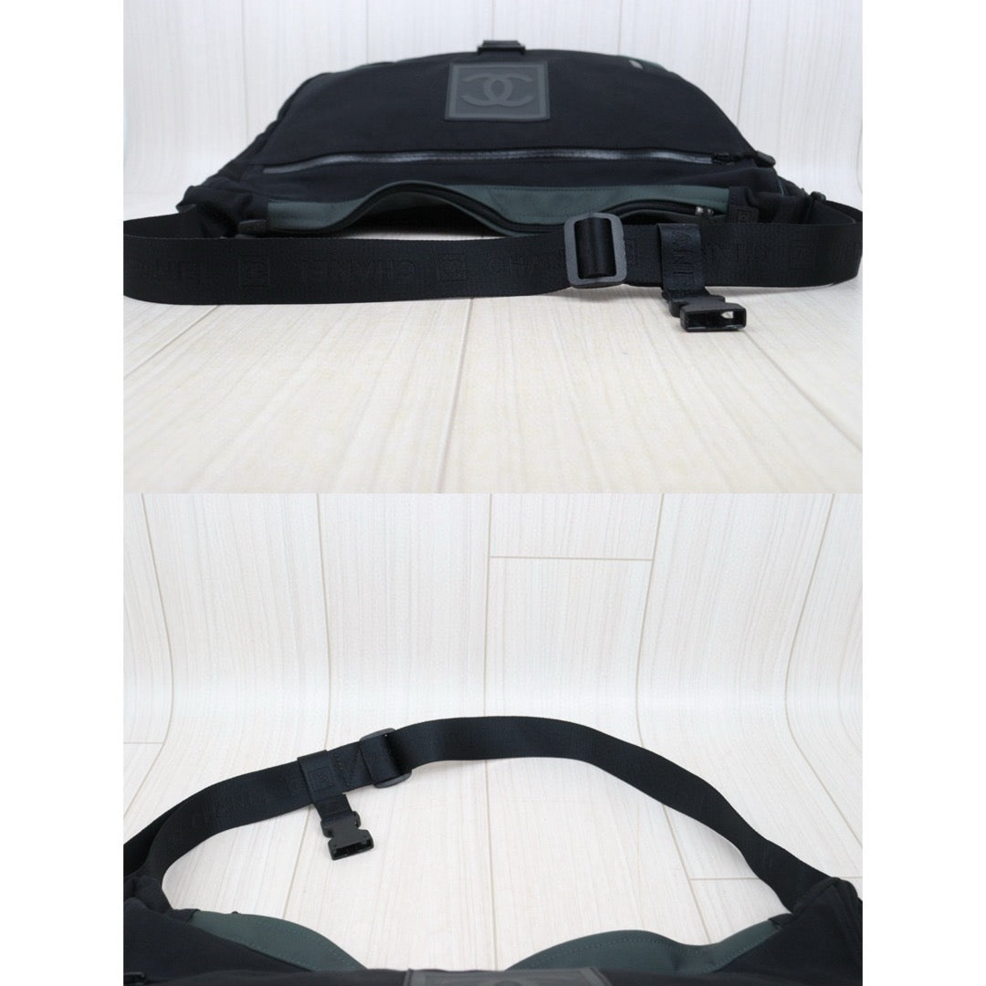 Good ( Rank AB)｜ CHANEL Coco Mark  Sports Line Canvas Shoulder Bag Black Made In 2003～2004 Year｜25042418