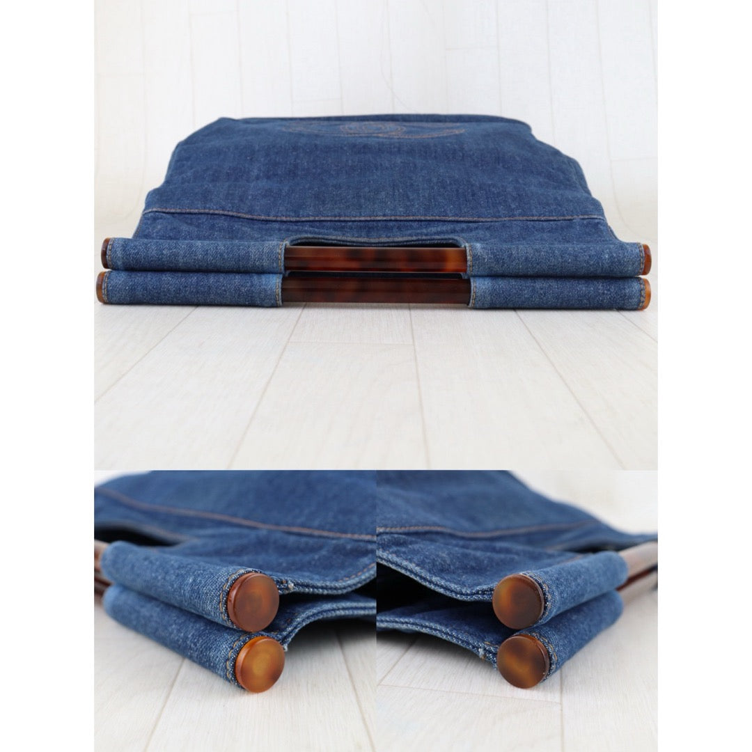 Very Good ( Rank A)｜ CHANEL Denim Hawksbill Turtle Tote Bag Made In 1996-1997Year｜H25112801