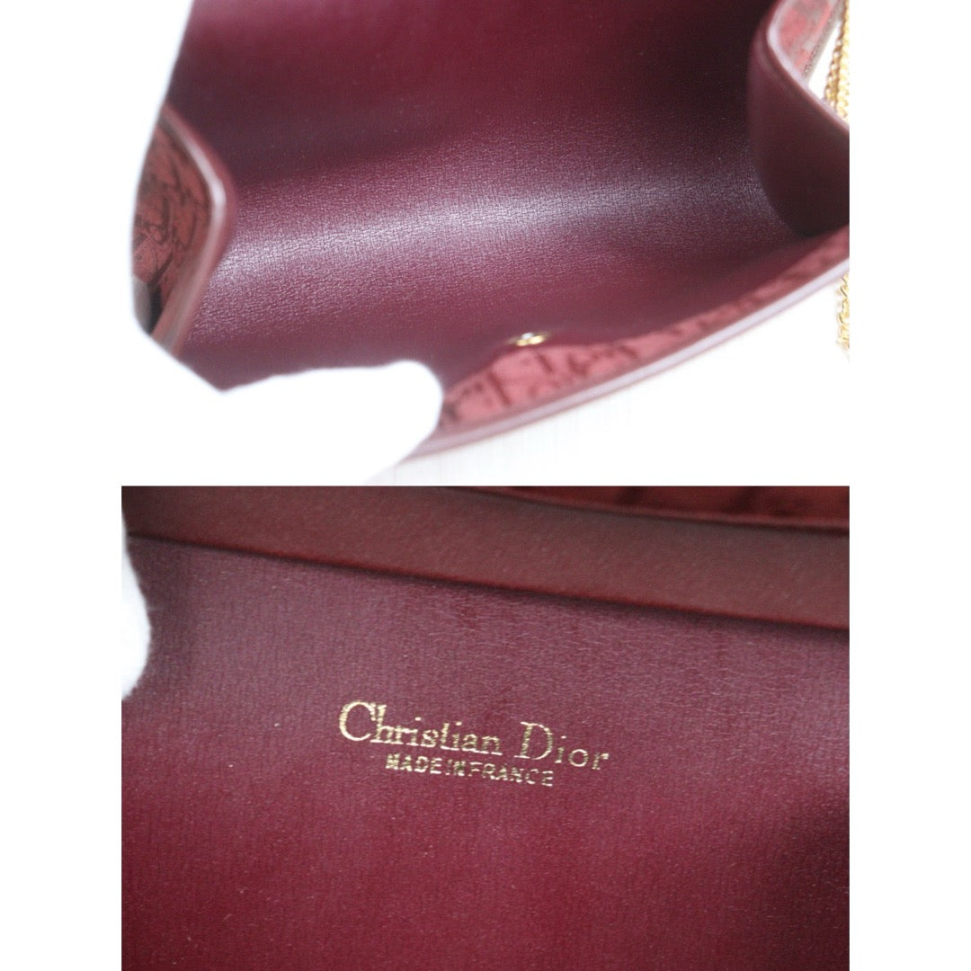 Include Entrupy Certificate of Authenticity｜Very Good ( Rank A)｜Dior Oblique Chain Bag  Burgundy｜26091402