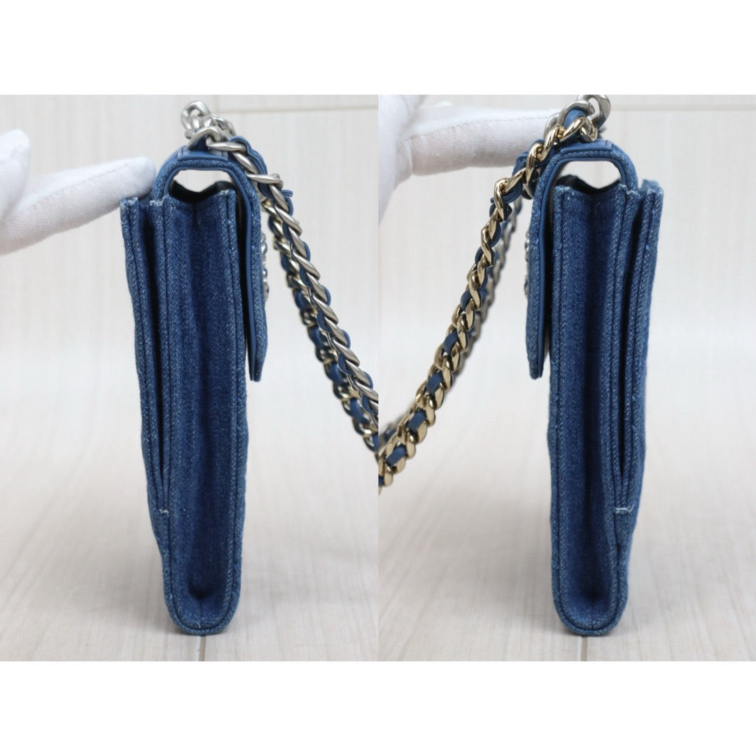 Very Good ( Rank A)｜ CHANEL Matrasse Chain Demin Blue 19Bag Shoulderbag Made In 2021-2022Year｜W25121601