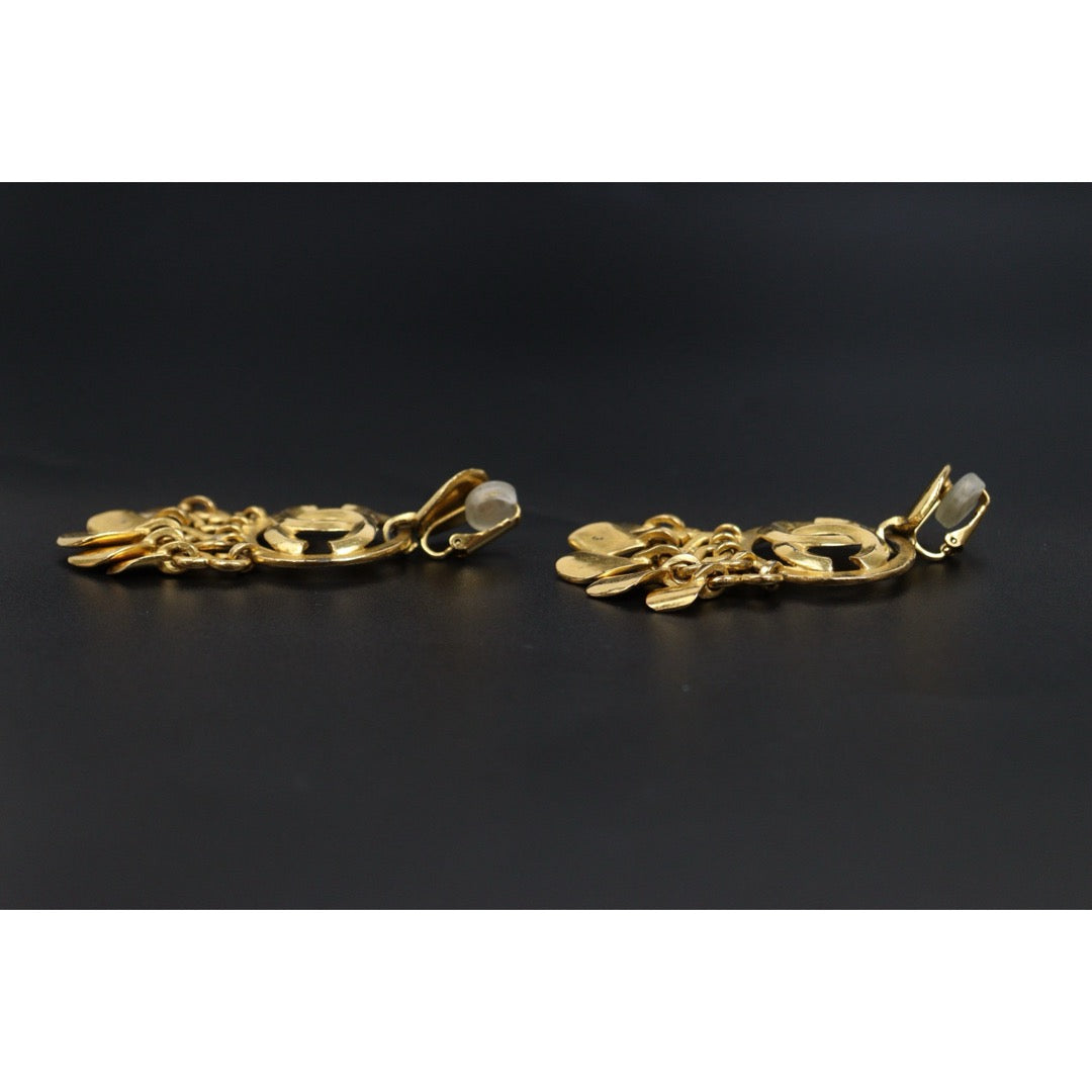 Include Authentic Detective Certificate of Authenticity｜Very Good ( Rank A) ｜CHANEL 99P COCO Mark Golden Earrings Made In 1999Year｜Y26040710