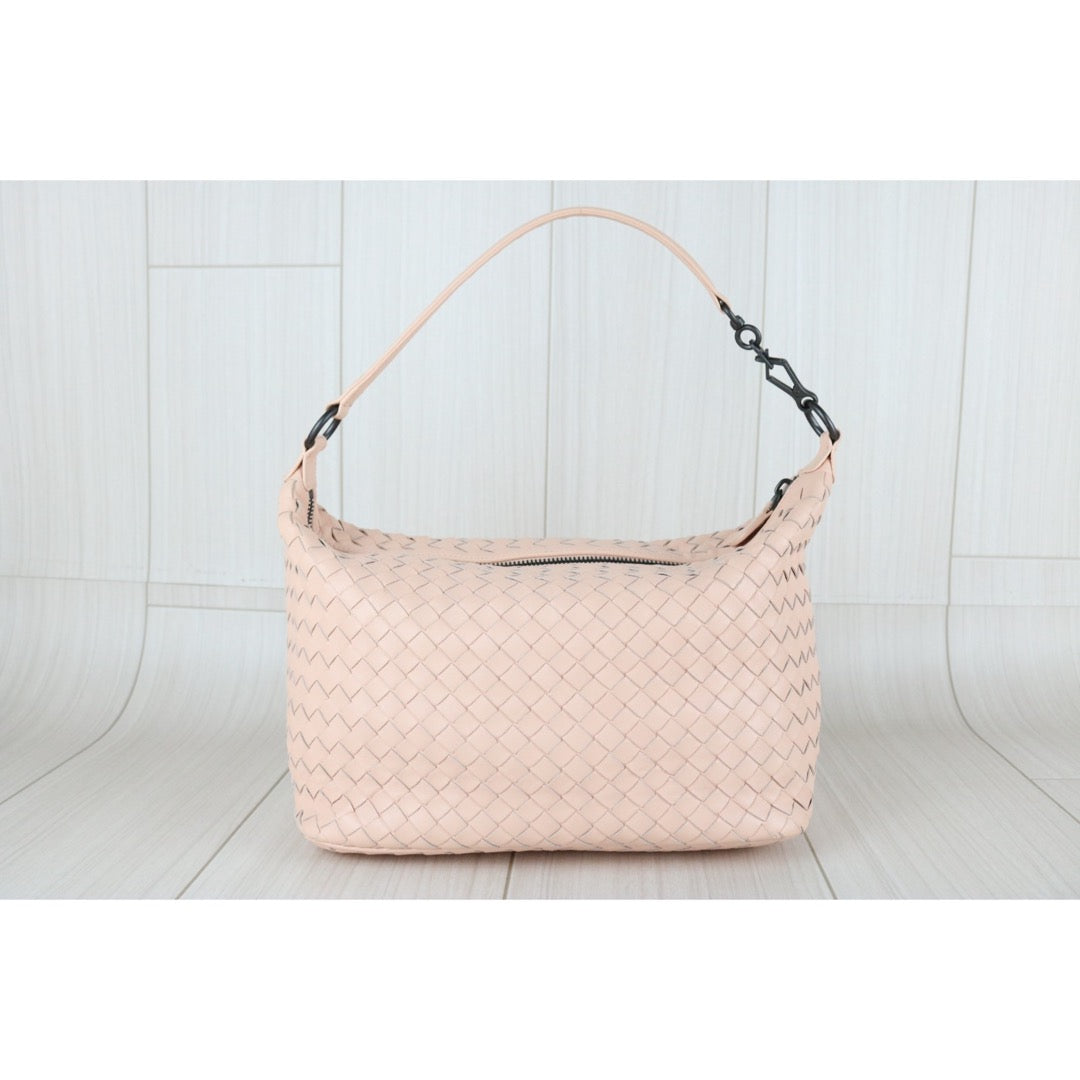 Excellent（Rank SA）｜ Bottega Veneta Lamb Skin  Braid HandBag Cinnamon Pink｜S26011705
