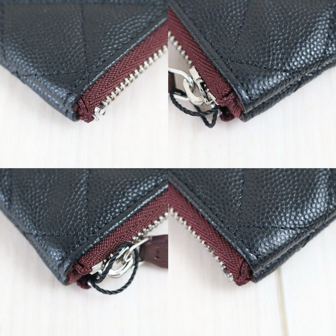 Include Entrupy Certificate of Authenticity｜Excellent（Rank SA）｜CHANEL Caviar Skin Calf Leather Card Holder Black IC Chips Model｜X26081807