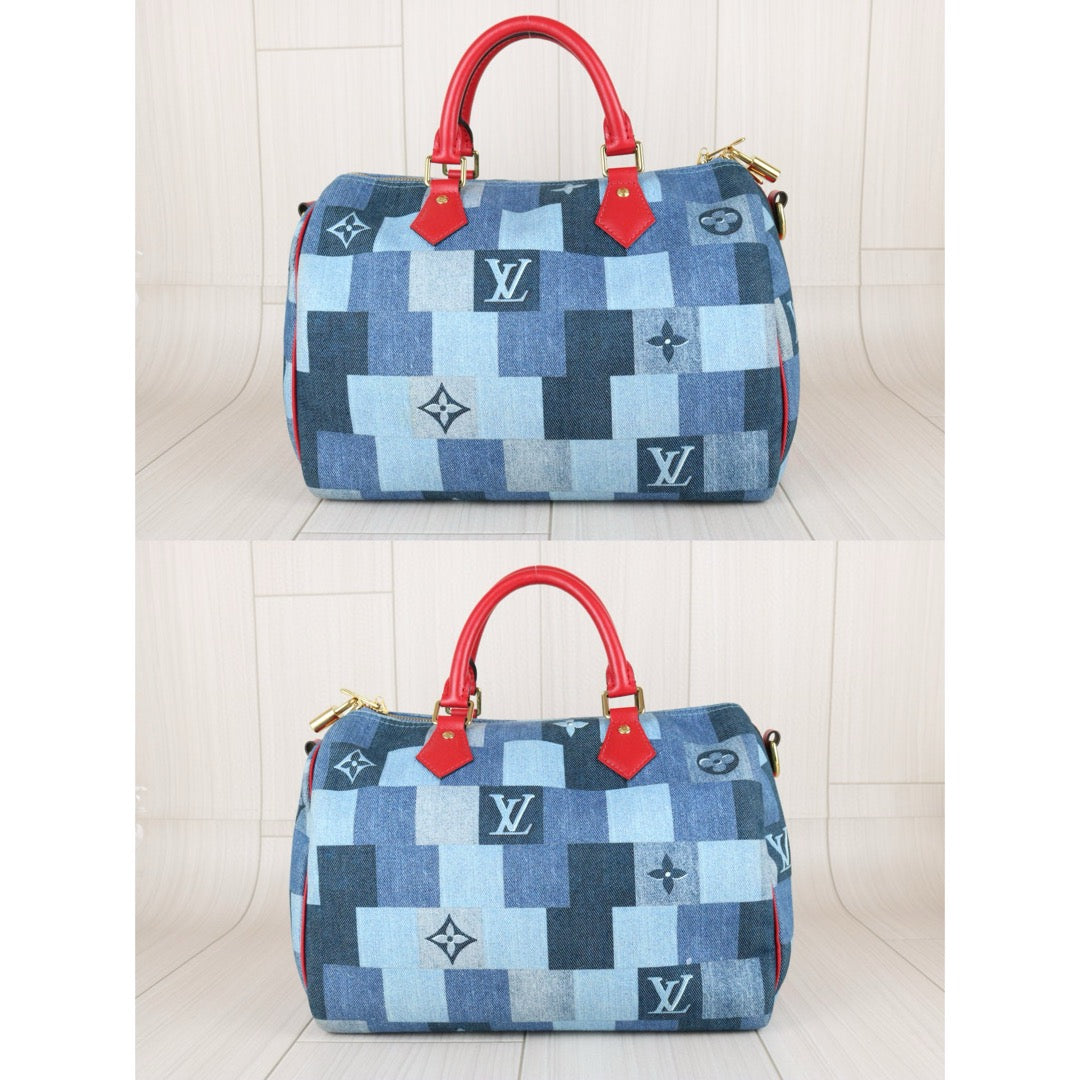 Very Good ( Rank A) ｜ LV Denim Monogram Speedy 30 Hand Bag With Shoulder Strap Limited edition｜B25030106