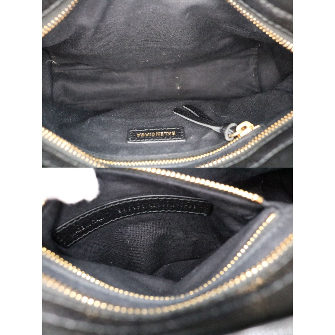 Include Entrupy Certificate of Authenticity｜Very Good ( Rank A)｜Balenciaga Goatskin  Edge Classic City  Black HandBag Shoulder Bag ｜S26041305