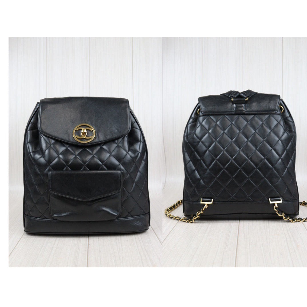 Rank A ｜CHANEL Matrasse Lamb Skin Backpack Made In 1996～1997 Year ｜23121301