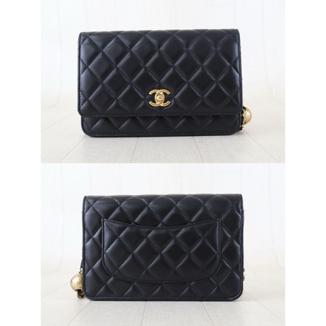 Include Entrupy Certificate of Authenticity｜Very Good ( Rank A)｜CHANEL Lamb Skin WOC Chain Bag Black IC Chips Model｜Z26100802
