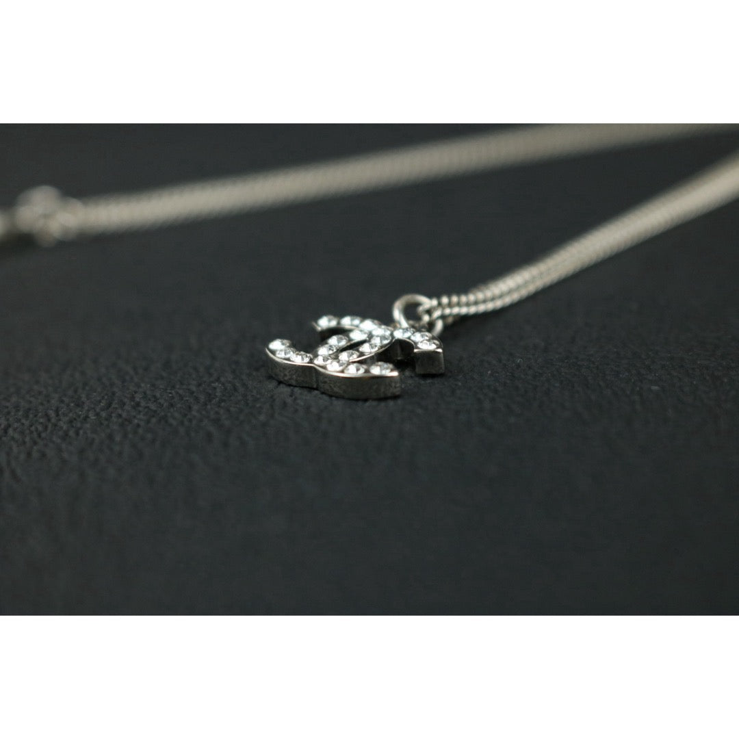 Include Authentic Detective Certificate of Authenticity｜Very Good ( Rank A) ｜ CHANEL C11V Coco Mark  Rhinestone Choker  Necklace｜S26062508
