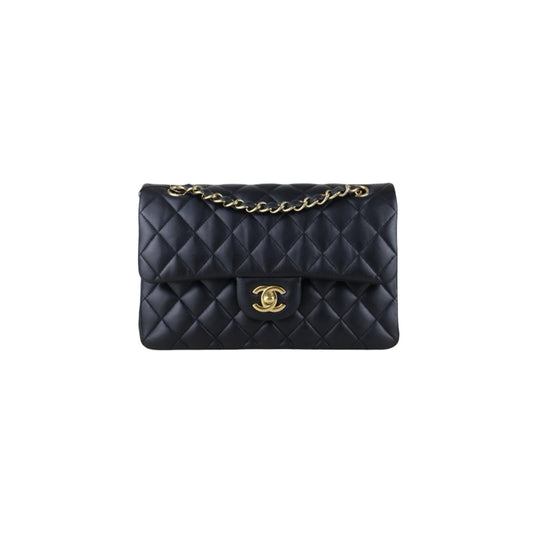 Include Entrupy Certificate of Authenticity｜Good ( Rank AB)｜ CHANEL Lamb Skin Matrasse Chain Double Flap 23 Shoulder Bag Black Made in 2019 Year｜S26042902