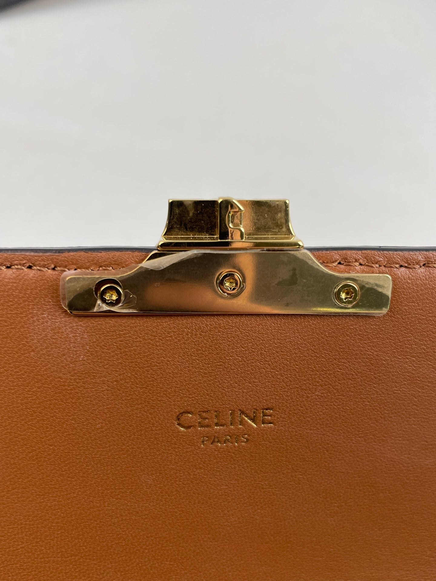Second installment 2/3｜ Very Good ( Rank A) ｜CELINE Macadam Triomphe Shoulder Bag Golden Hardware