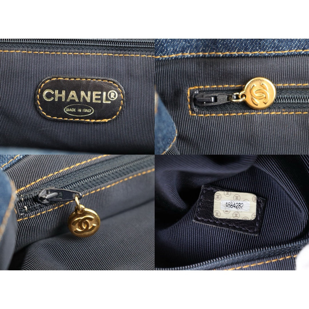 Very Good ( Rank A)｜ CHANEL Denim Hawksbill Turtle Tote Bag Made In 1996-1997Year｜H25112801