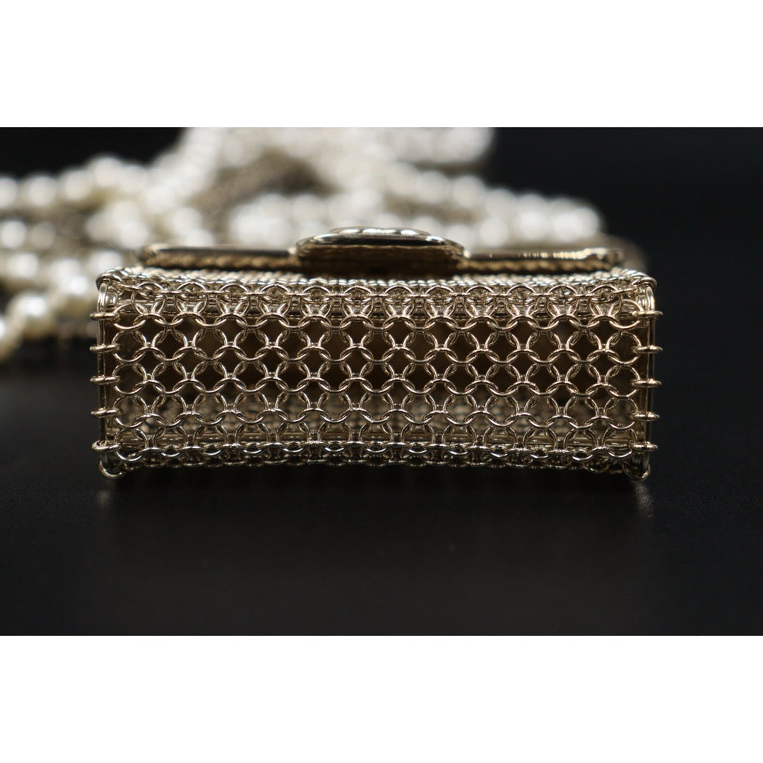 Very Good ( Rank A)｜ CHANEL Coco Mark Hollow Design Pearl Double Chain Tinybag made in 2021 year｜S26021403