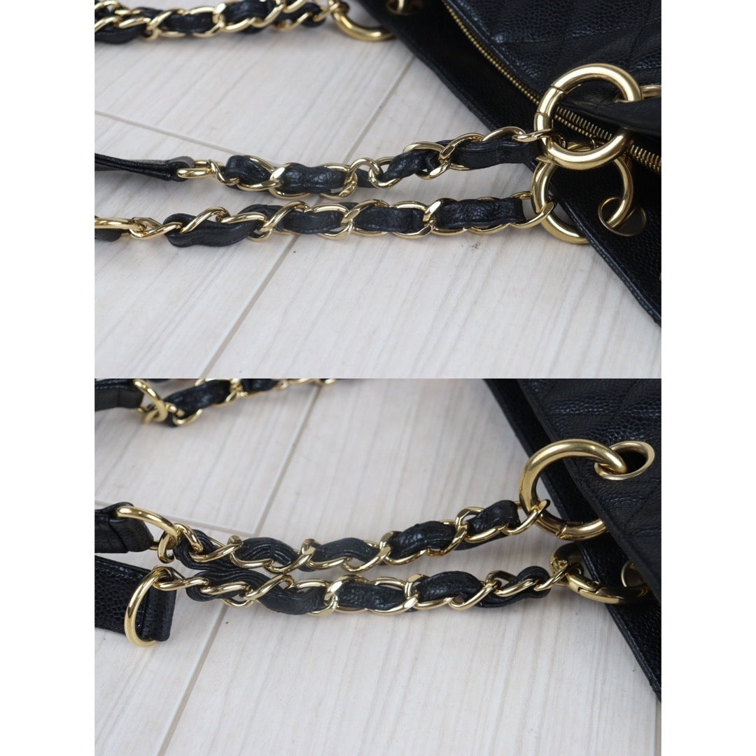 Rank AB ｜ CHANEL Matrasse GST Chain Tote Bag Caviar Skin Black ｜23082701