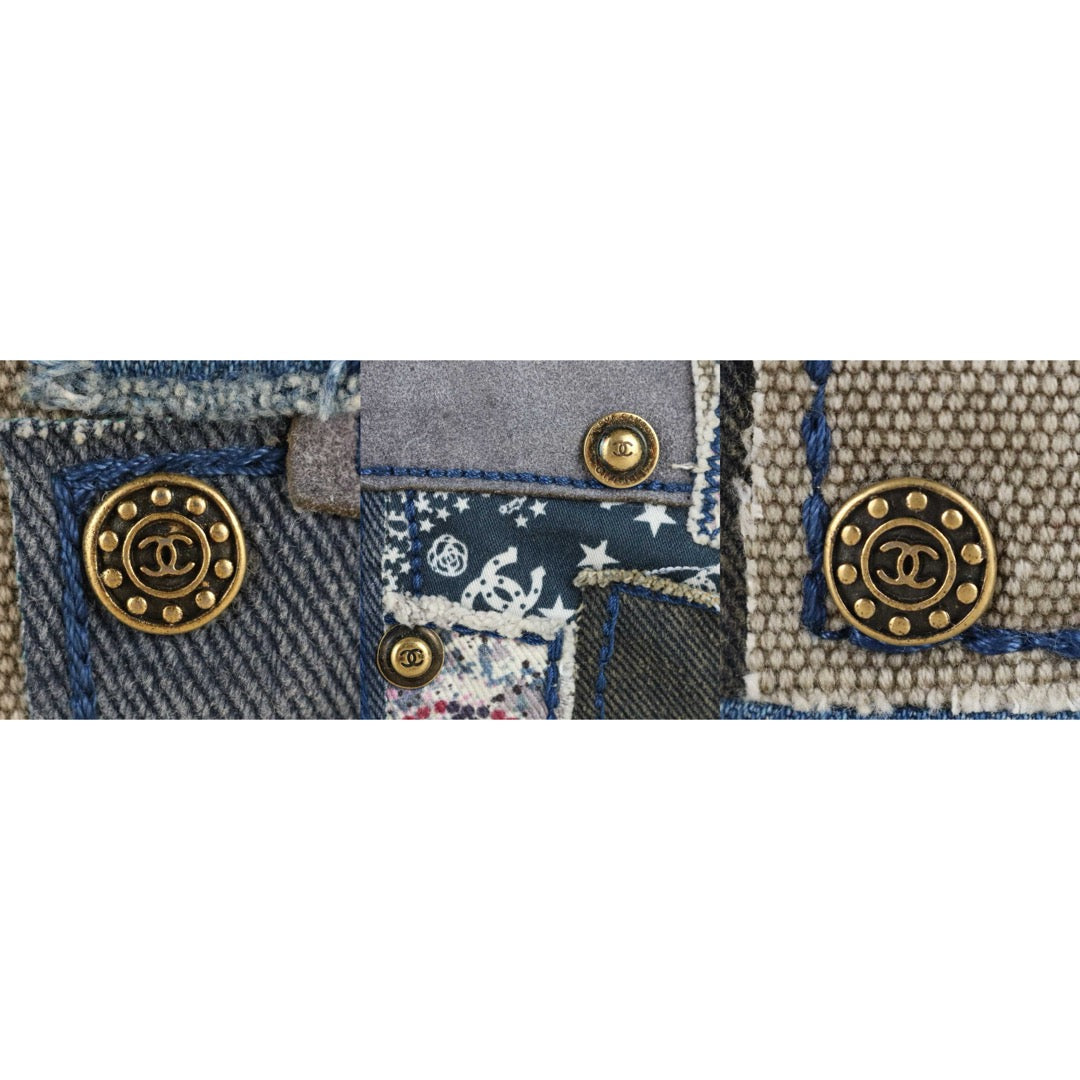 Very Good ( Rank A) ｜CHANEL Denim Blue Patch Work Leboy PM Made in 2014-2015 Year｜F25012301