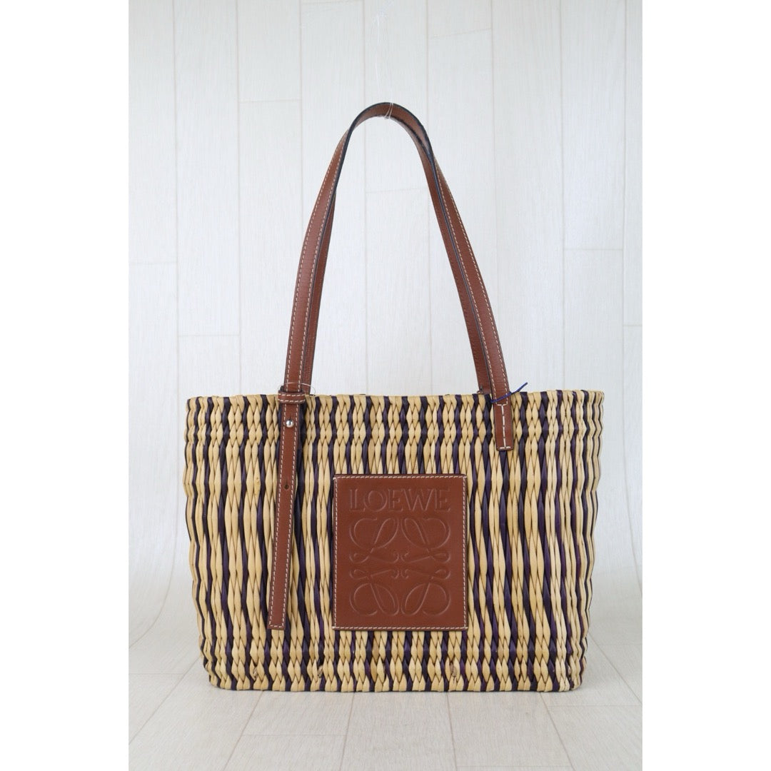 Include Entrupy Certificate of Authenticity｜Good ( Rank AB)｜ LOEWE Straw  Basket Handbag Shoulder Bag ｜S26060117