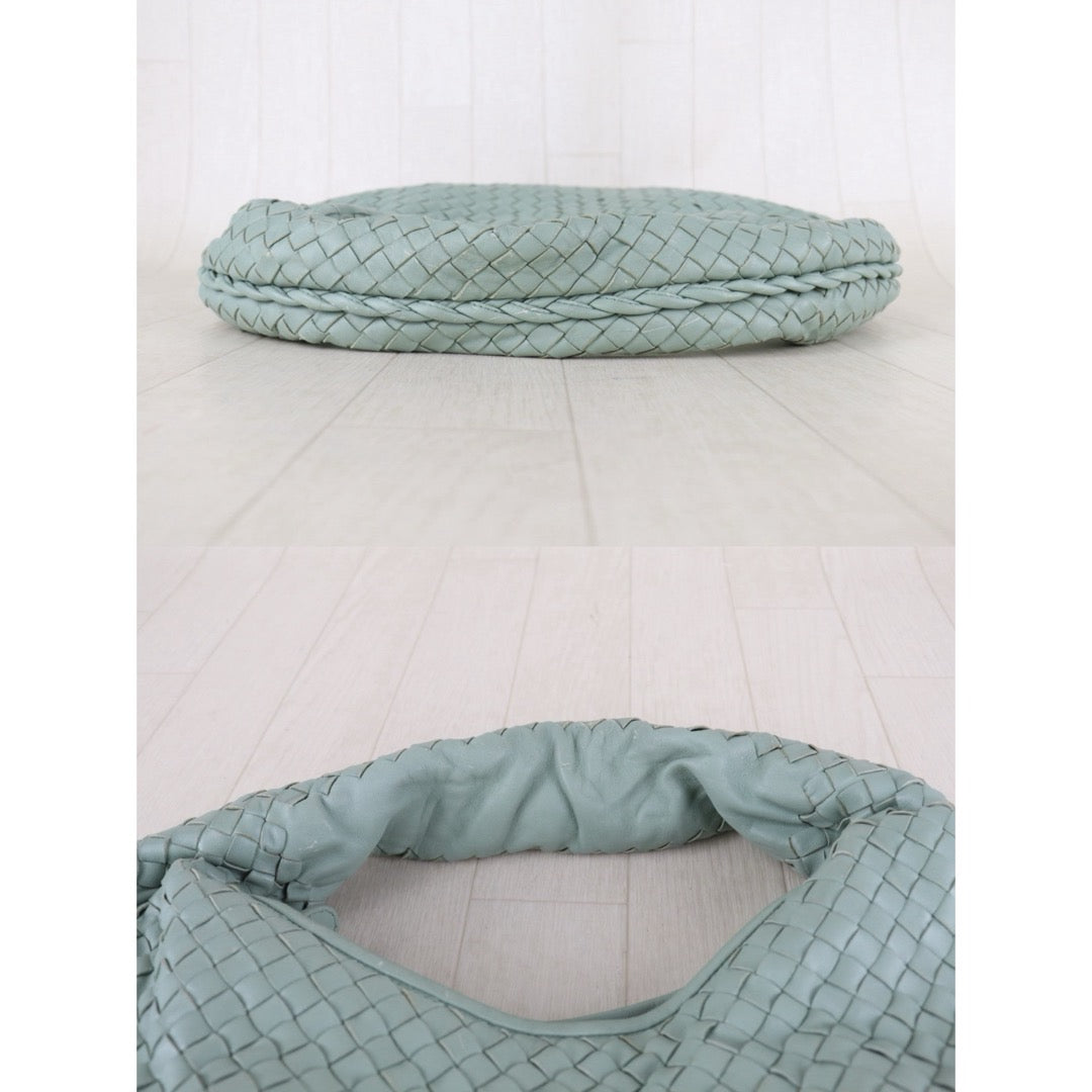 Include Entrupy Certificate of Authenticity｜Good ( Rank AB)｜ Bottega Veneta Lamb Skin Braid Shoulder Bag Glacier｜S26073106