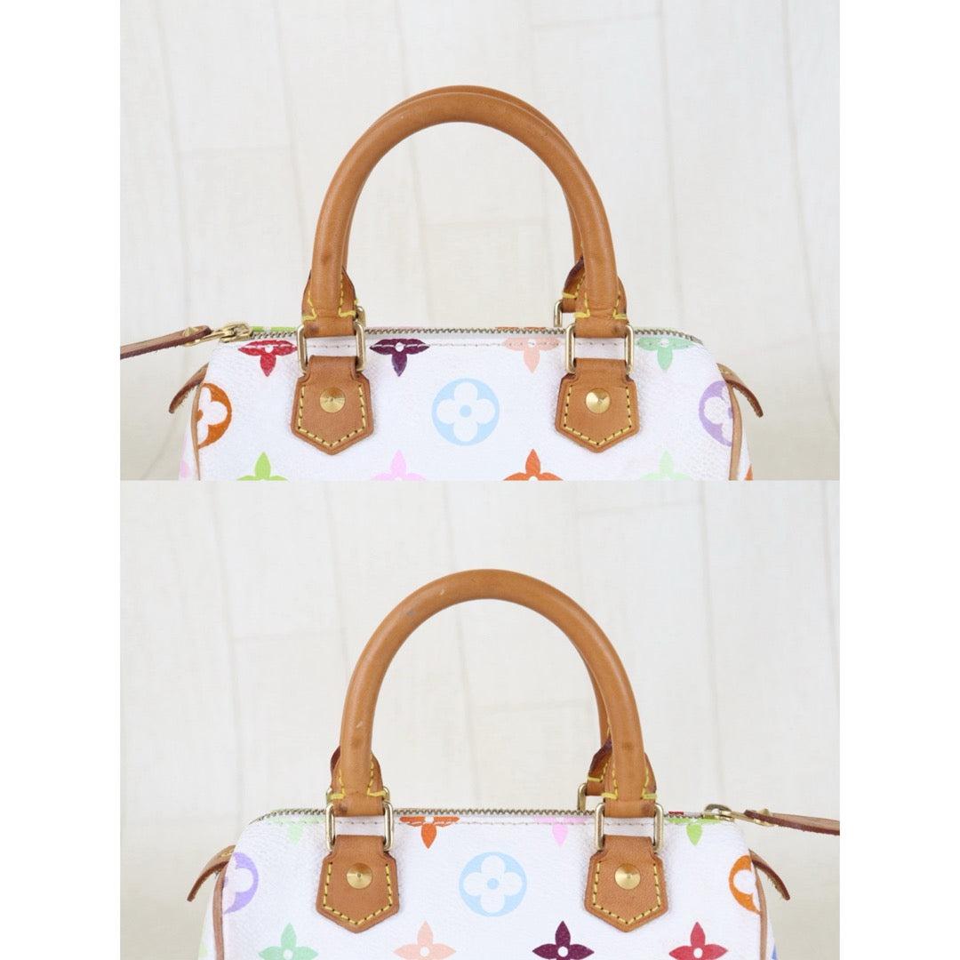 Include Entrupy Certificate of Authenticity｜Good ( Rank AB)｜ Louis Vuitton Takashi Murakam Multi Monogram Mini Speedy Handbag With Shoulder Strap  ｜S26012709