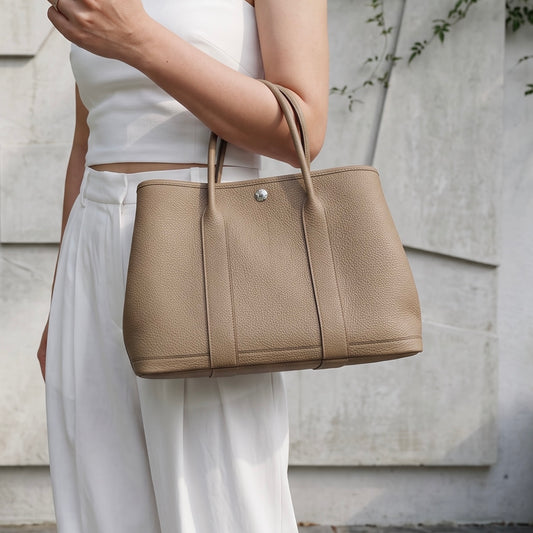 Include Entrupy Certificate of Authenticity｜Very Good ( Rank A)｜ HERMES Negonda Beige Garden Party 30 Handbag W Stamp Made In 2024 Year｜S26080616