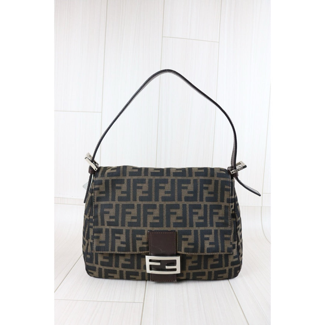 Include Entrupy Certificate of Authenticity｜Good ( Rank AB)｜ FENDI Zucca Mamma Baguette  Shoulder Bag  ｜S26041201