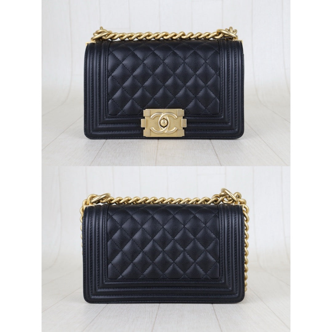 Include Entrupy Certificate of Authenticity｜Excellent（Rank SA）｜Full Set CHANEL Caviar Skin  LeBoy Chain Shoulder Bag Small Black   IC Chips Model ｜S26041403