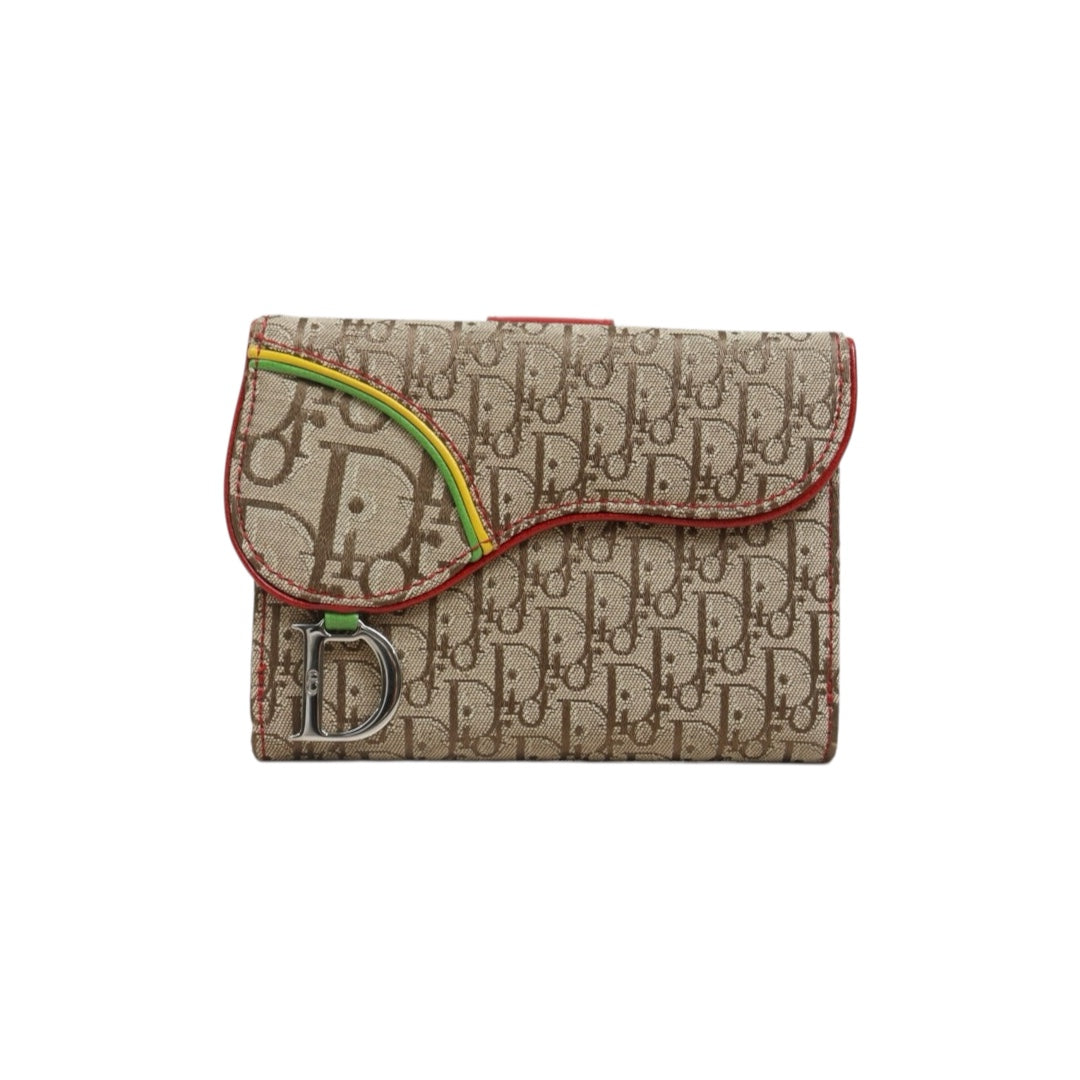 Include Entrupy Certificate of Authenticity｜Very Good ( Rank A)｜Dior Trotter Rasta Saddle Wallet ｜26101407