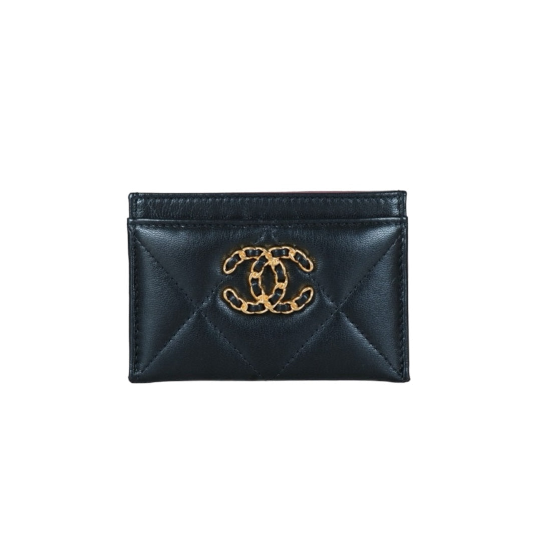 Excellent（Rank SA）｜CHANEL Lamb Skin Card Holder Black Made In 2020 Year｜S24082701