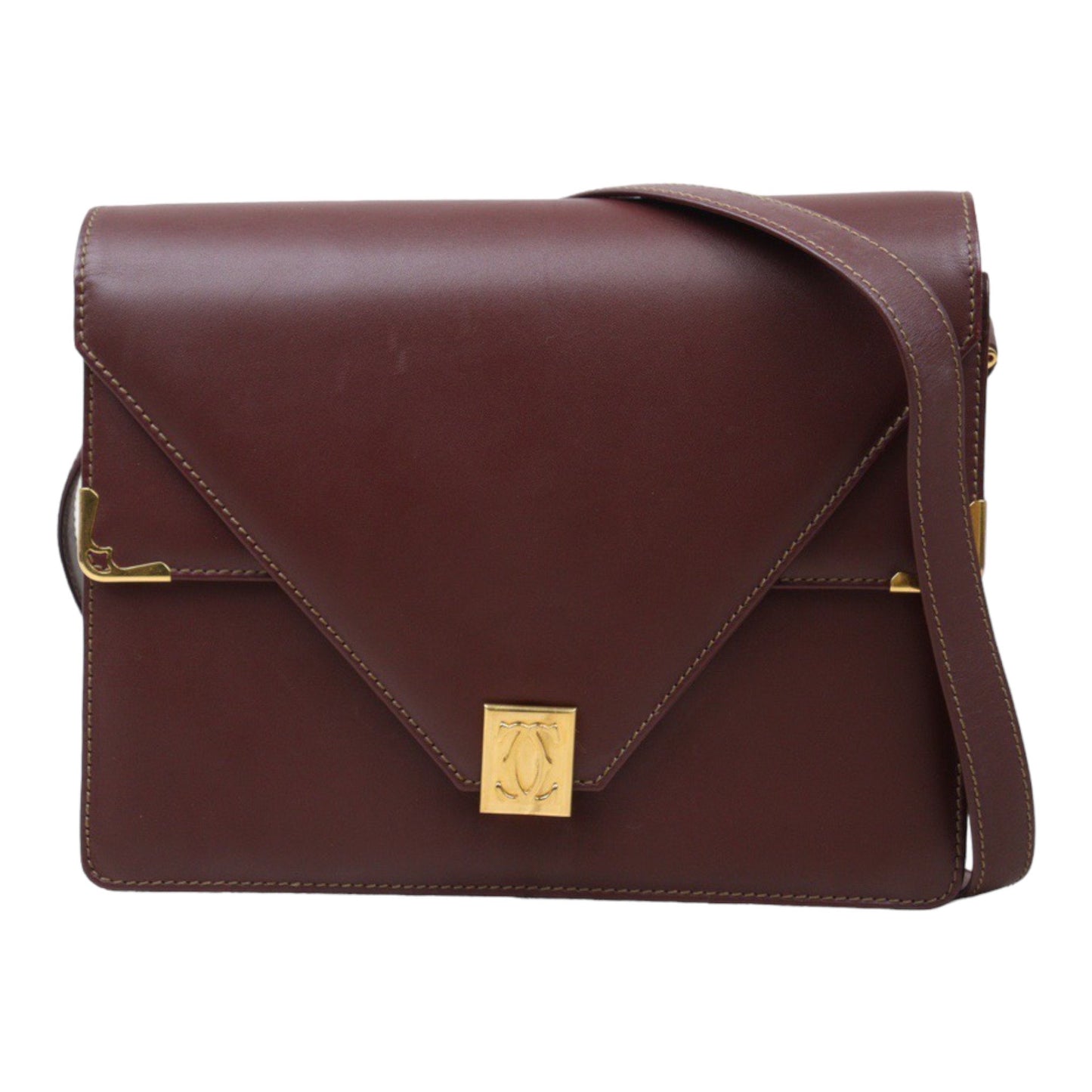 Rank A ｜ Cartier Trinity Bordeaux Leather  Shoulder Bag｜24060318