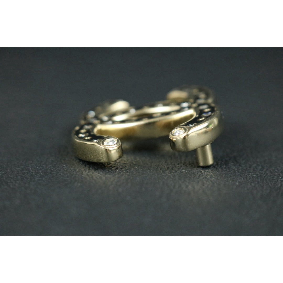 Include Authentic Detective Certificate of Authenticity｜Very Good ( Rank A)｜ CHANEL F22P Coco Mark Rhinestone Brooch Made In 2022Year ｜S26050707
