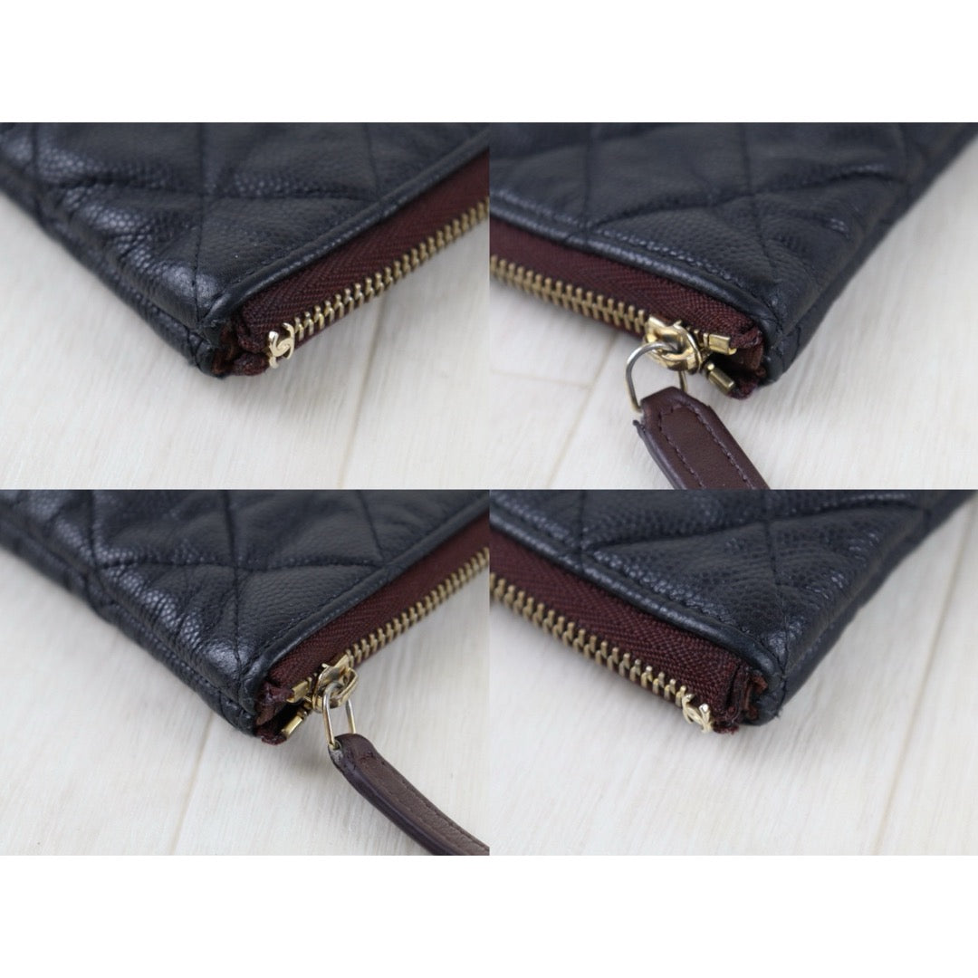 Include Entrupy Certificate of Authenticity｜Good ( Rank AB)｜ CHANEL Caviar Skin  Klassische Pochette Mit Reissverschluss  Black IC Chips Model｜S26052510