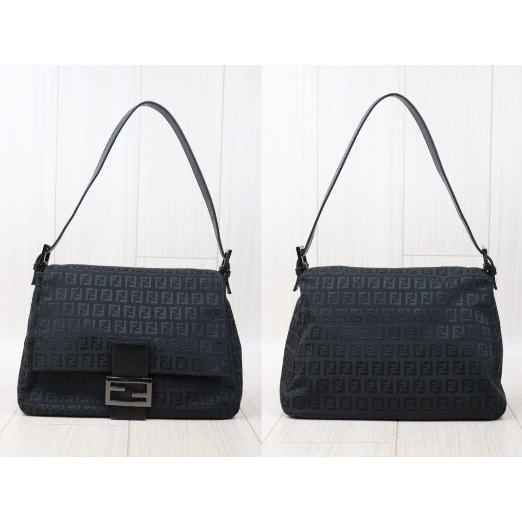 Rank AB｜ FENDI Mamma Baguette Shoulder Bag Black ｜V24060623