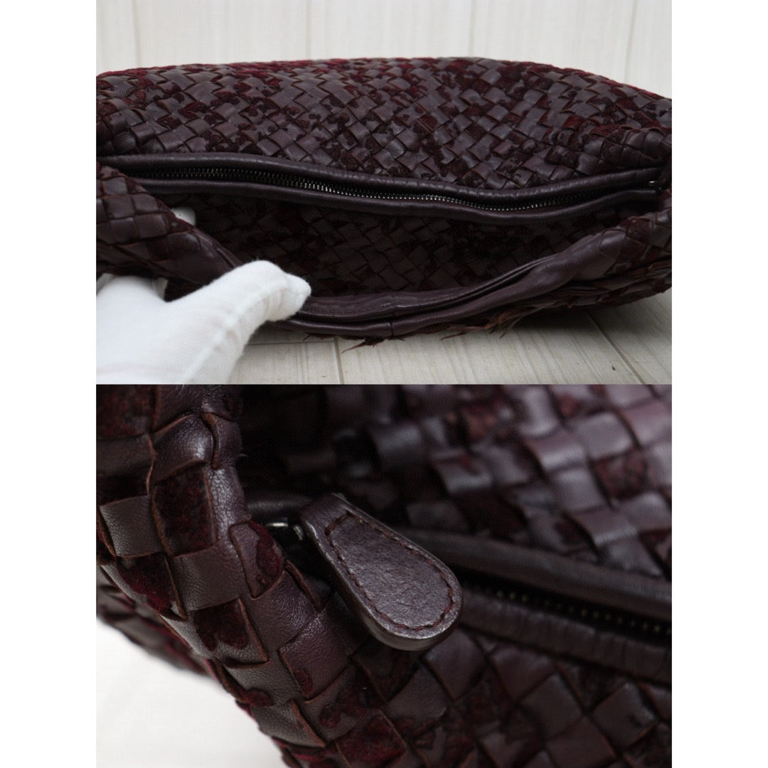 Good ( Rank AB)｜ Bottega Veneta Lamb Skin Braid Shoulder Bag Brown｜P25041401